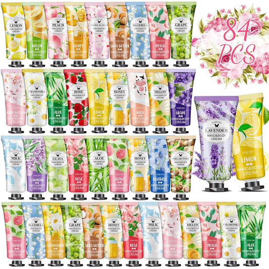 84 Pack Bulk Hand Cream Gifts Set for Women,End of Year Teacher Gifts,Teacher Appreciation Gifts,Graduation Gifts,Bridesmaid Gifts,Mom Gifts,Moisturizing Hand Lotion Travel Size Birthday Gifts - Glowelle