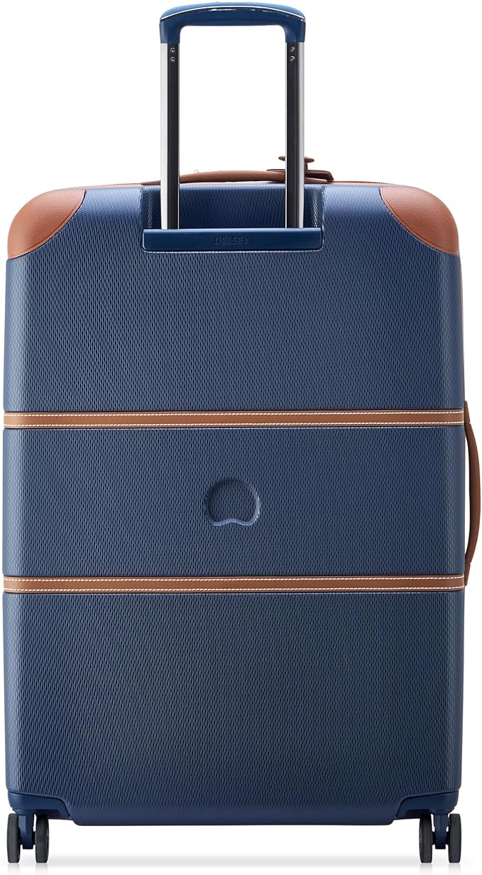 DELSEY PARIS Chatelet Air 2.0 Hardside Luggage with Spinner Wheels, Navy Blue, Checked-Large 28 Inch
