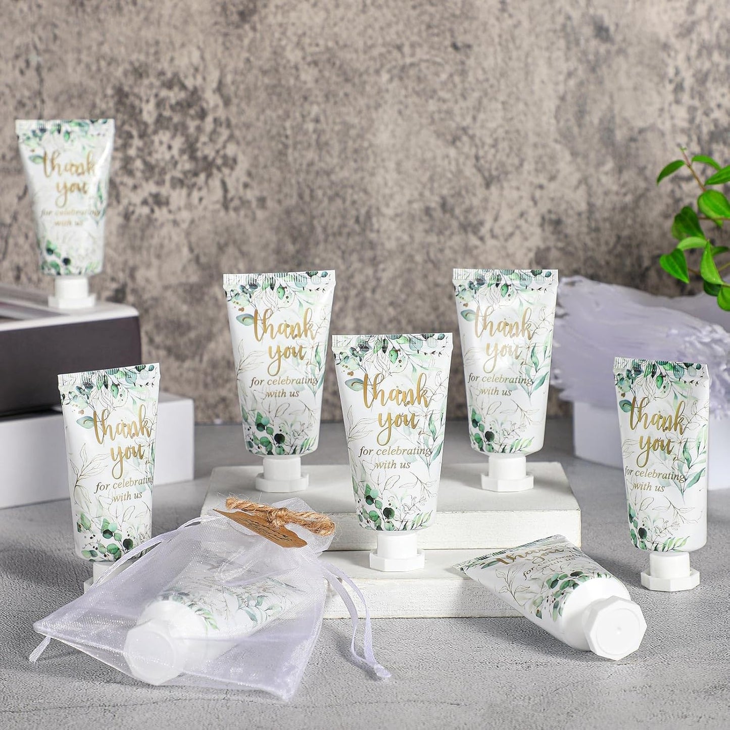 48 Sets Baby Shower Hand Cream Party Favors for Guests Gift Bulk Travel Size Hand Lotion Set for Baby Shower Wedding Christmas(Eucalyptus Leaves) - Glowelle
