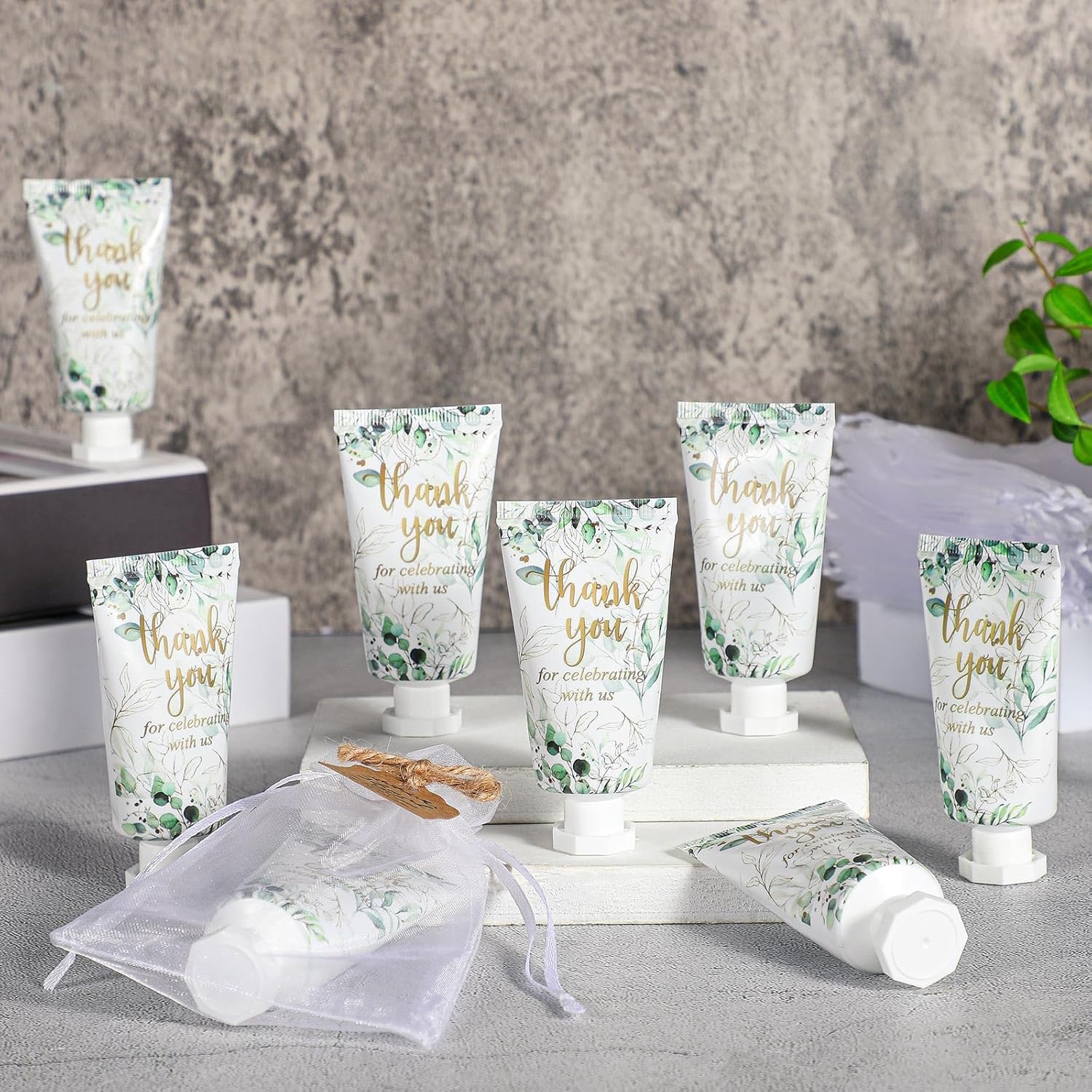 48 Sets Baby Shower Hand Cream Party Favors for Guests Gift Bulk Travel Size Hand Lotion Set for Baby Shower Wedding Christmas(Eucalyptus Leaves) - Glowelle