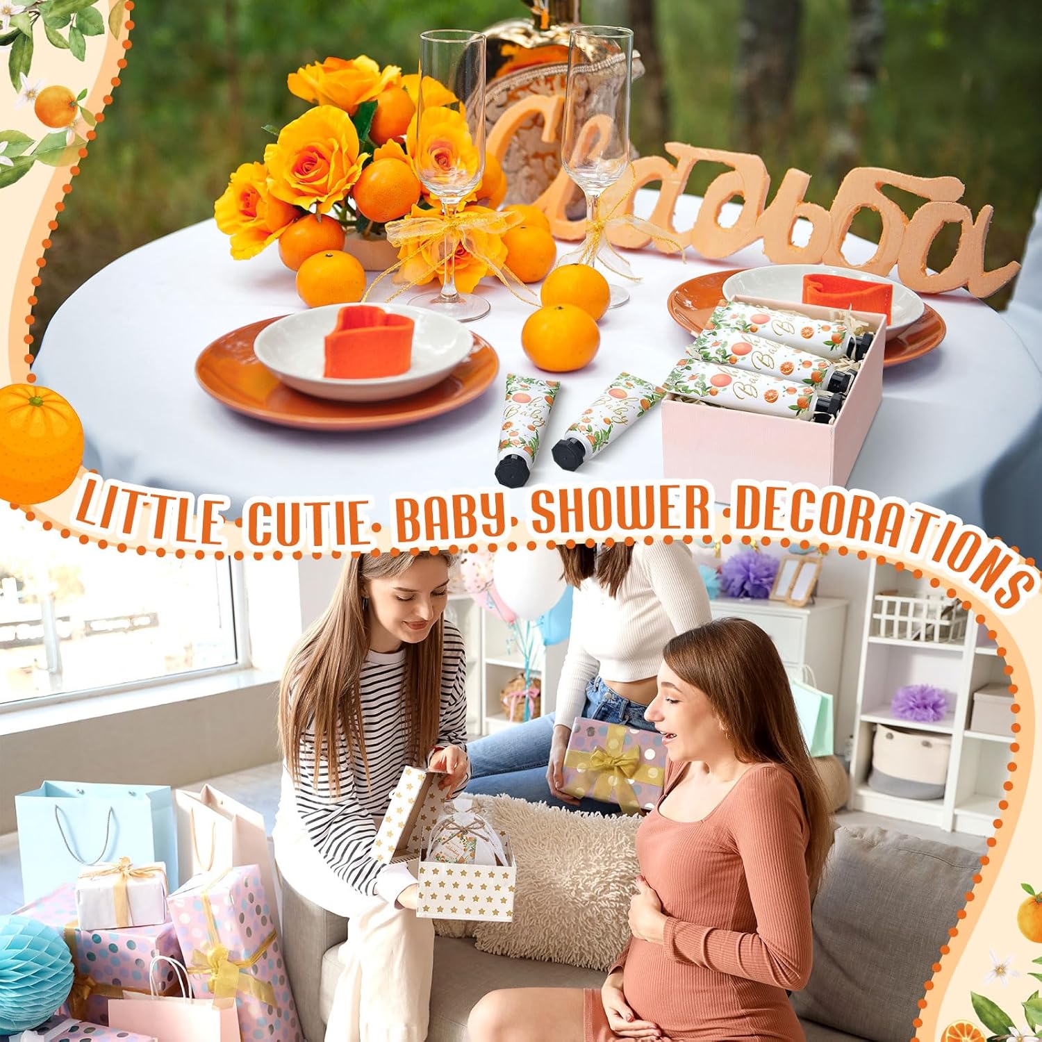 48 Sets Oh Baby Little Cutie Hand Cream Gifts Bulk Baby Shower Favors Travel Size Hand Lotion for Dry Cracked with Tags Organza Bags Shower Party Supplies for Guest Kids - Glowelle