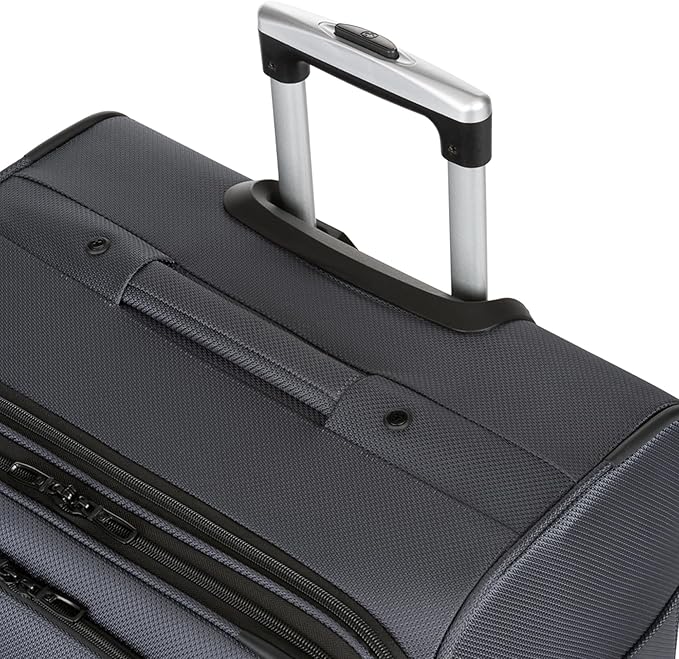 SwissGear Sion 3-Piece Set, Softside Expandable Luggage – 21 Inch Carry-On & 25 & 29 Inch Checked Suitcases with 360 Degree Wheels & Retractable Handless – Dark Gray