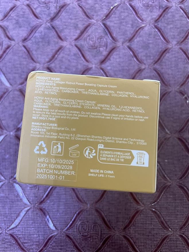 Deep Collagen Retinol Capsule Cream, Anti-Aging Cream for Wrinkles,Firming & Dry Skin White Spicules+Collagen+Retinol, Night Cream for Fine Lines, Firm-Looking & Hydrated Skin, 1.76 fl oz