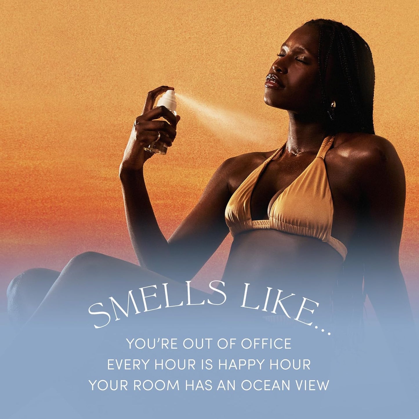 OUAI St. Barts Hair and Body Mist - Tropical-Scented Hair Perfume and Body Spray - Notes of Dragonfruit, Orange Blossom, Tuberose & Musk (8 Fl Oz) - Glowelle