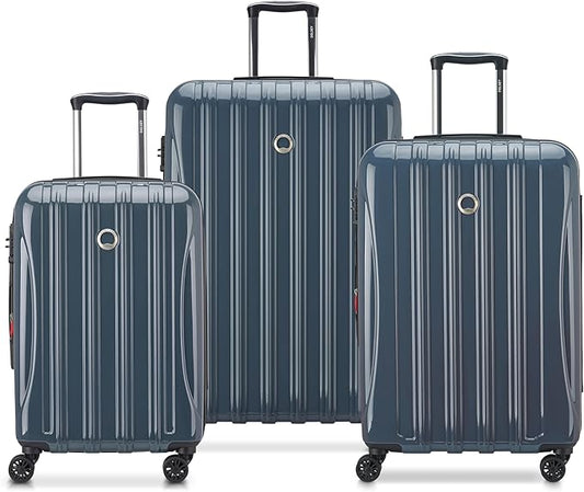 DELSEY PARIS Helium Aero Hardside Expandable Luggage with Spinner Wheels, Orion Blue, 3-Piece Set (21/24/28)