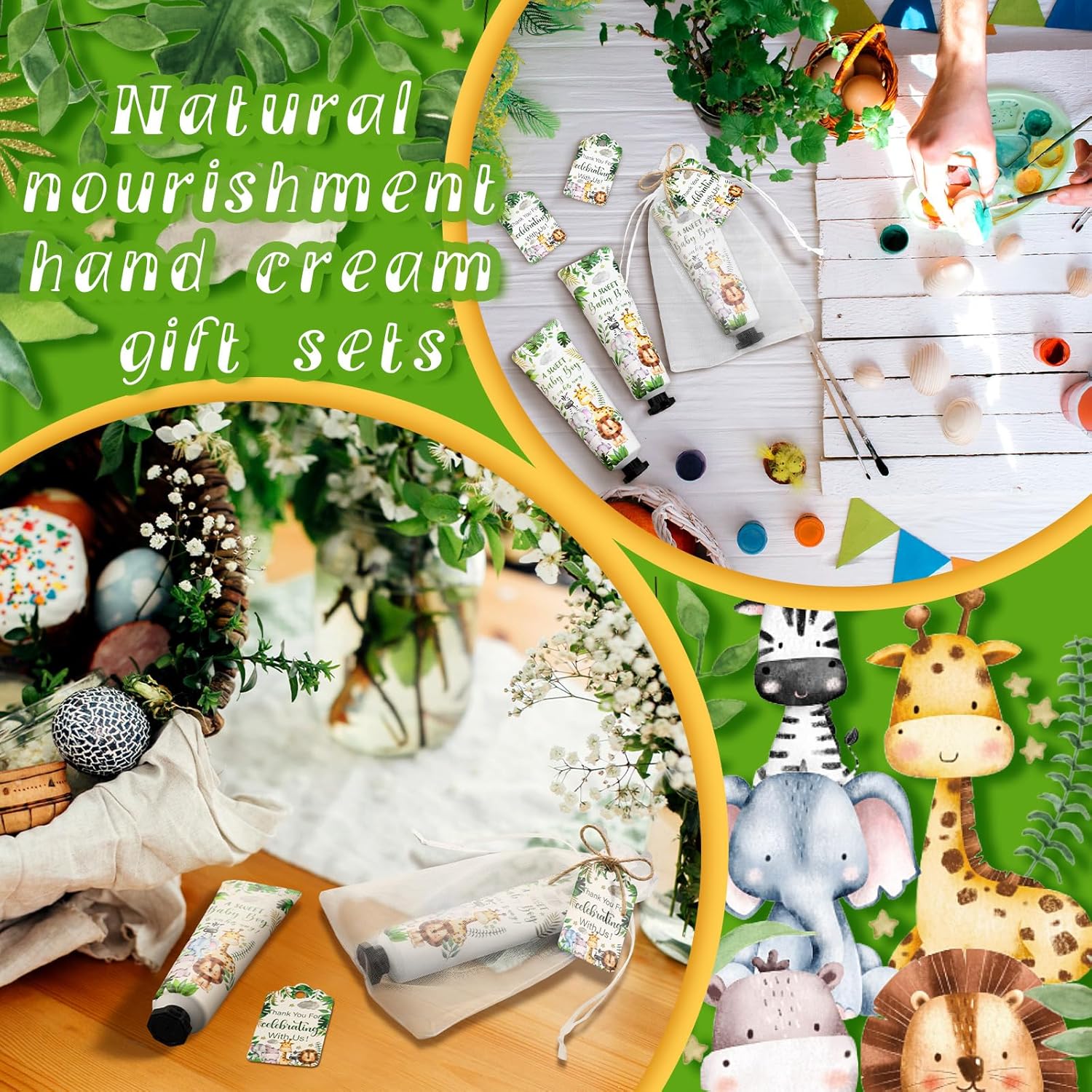 48 Sets Baby Shower Hand Cream Party Favors for Guests Gift Bulk Travel Size Hand Lotion Set for Baby Shower Wedding Christmas(Animals) - Glowelle