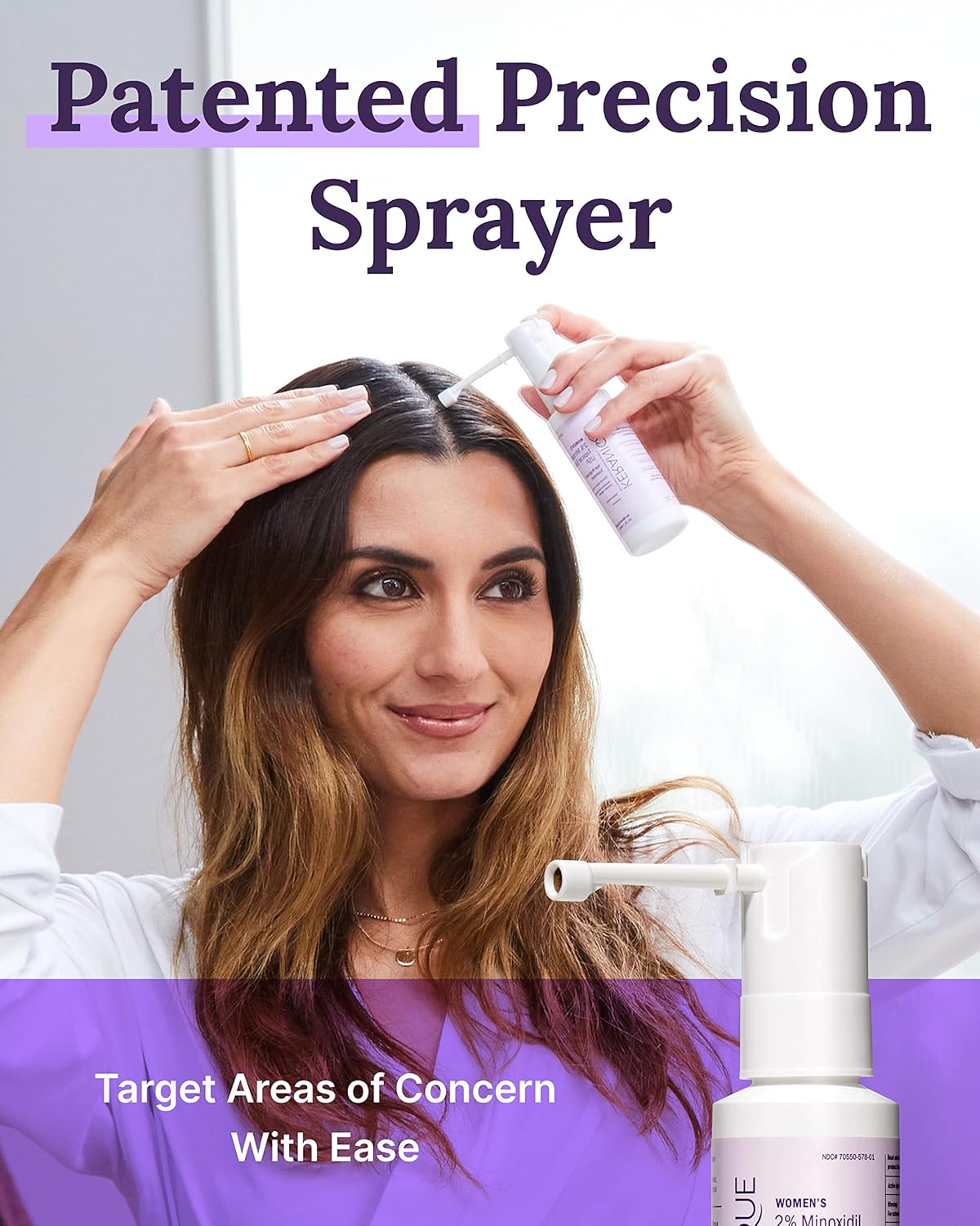 Keranique Hair Regrowth Treatment Extended Nozzle Sprayer - Glowelle