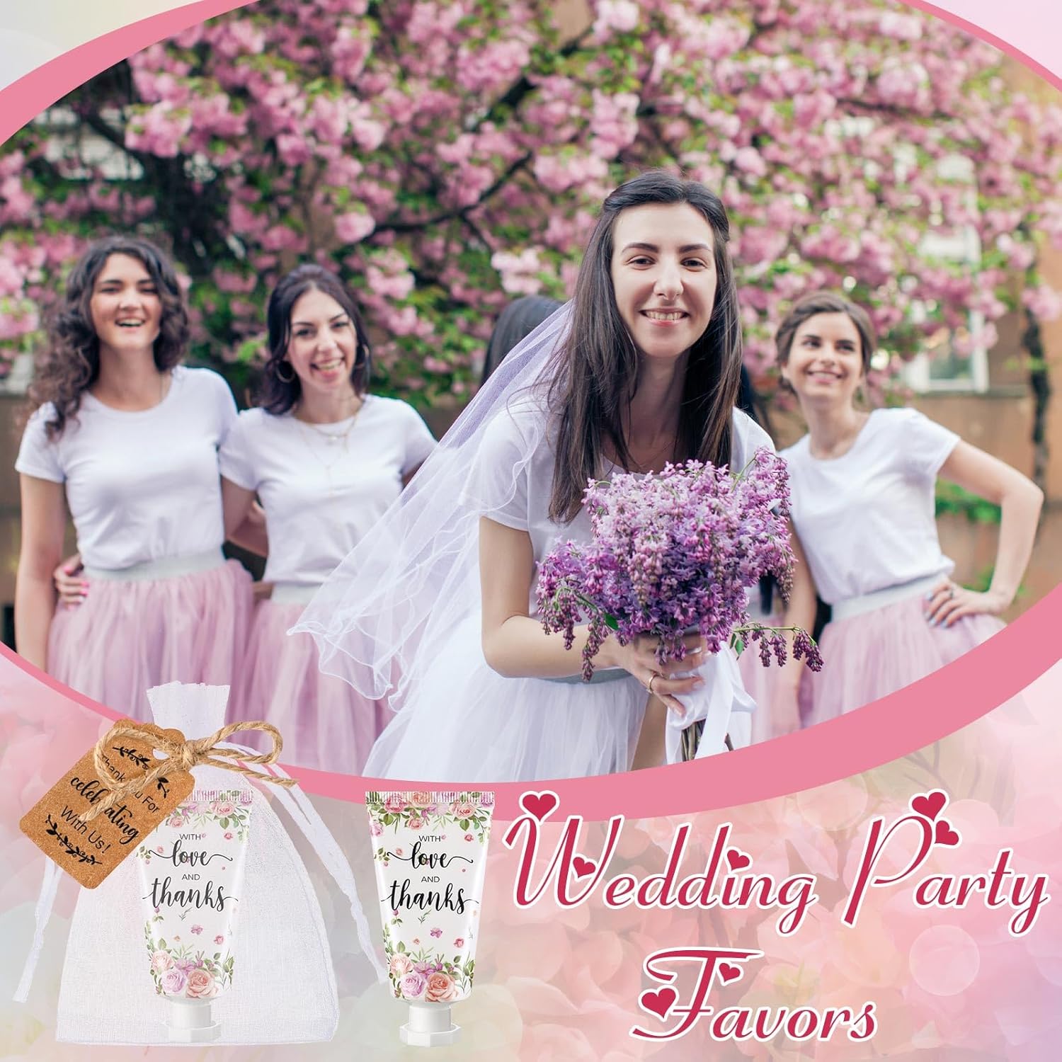 48 Sets Baby Shower Hand Cream Party Favors for Guests Gift Bulk Travel Size Hand Lotion Set for Baby Shower Wedding Christmas(Rose) - Glowelle