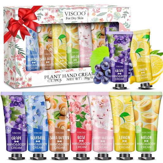 7 Pack Hand Cream Gifts Set for Women,Hand Lotion for Birthday Gifts for Women Teengirls, Bridesmaid Gifts,Thank You Gifts,Mini Moisturizing Hand Lotion Travel Size in Bulk for Dry Cracked Hands - Glowelle