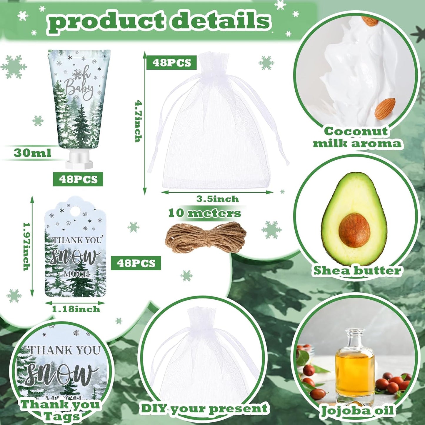 48 Sets Baby Shower Hand Cream Party Favors for Guests Gift Bulk Travel Size Hand Lotion Set for Baby Shower Wedding Christmas(Forest Baby) - Glowelle