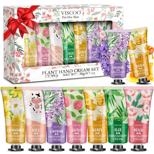 7 Pack Hand Cream Gifts Set for Women,Hand Lotion for Birthday Gifts for Women Teengirls, Bridesmaid Gifts,Thank You Gifts,Mini Moisturizing Hand Lotion Travel Size in Bulk for Dry Cracked Hands - Glowelle