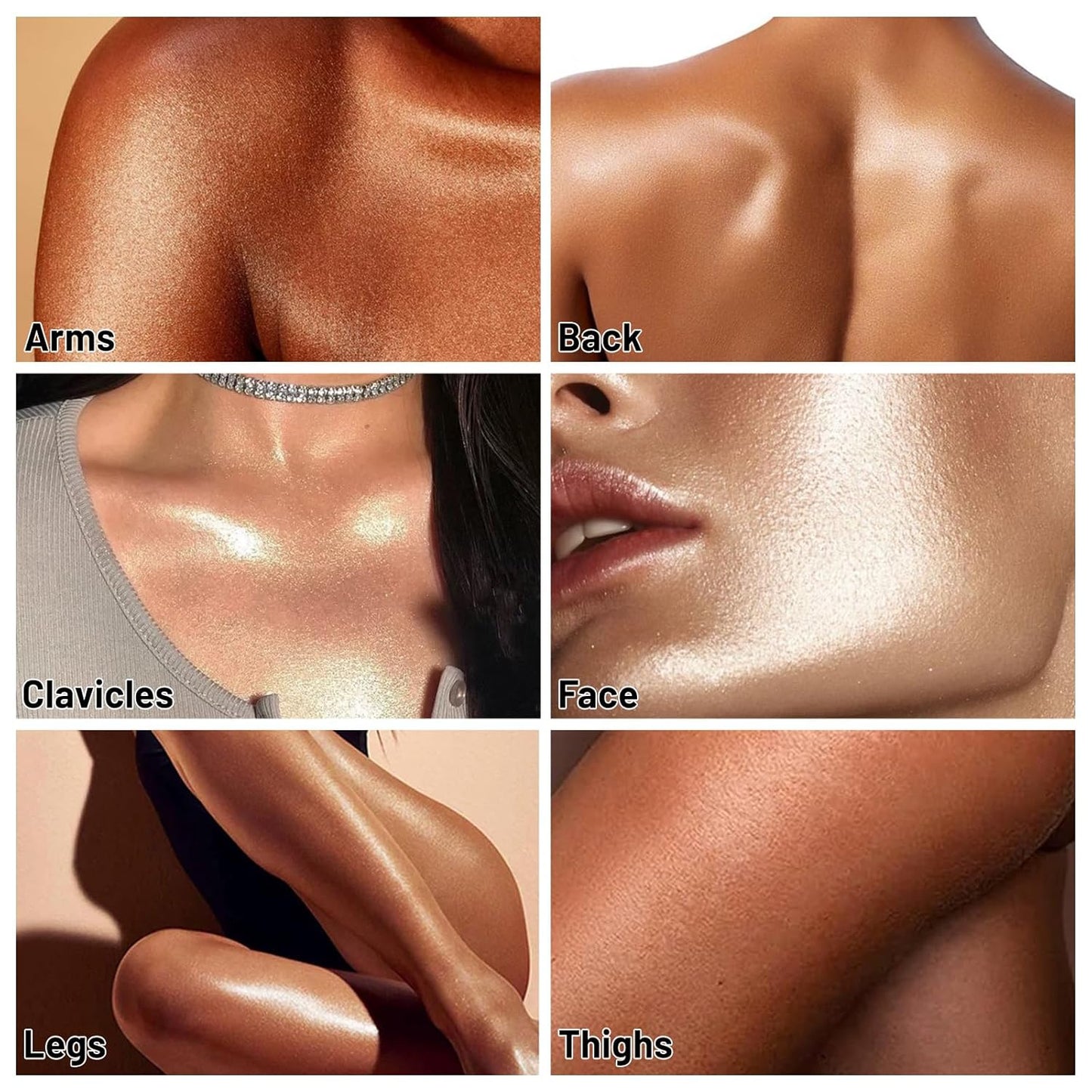 UCANBE Body Shimmer Oil - 100ml, Waterproof Shimmering Body Luminizer, Tinted Glow Glitter Oil, Golden Brown