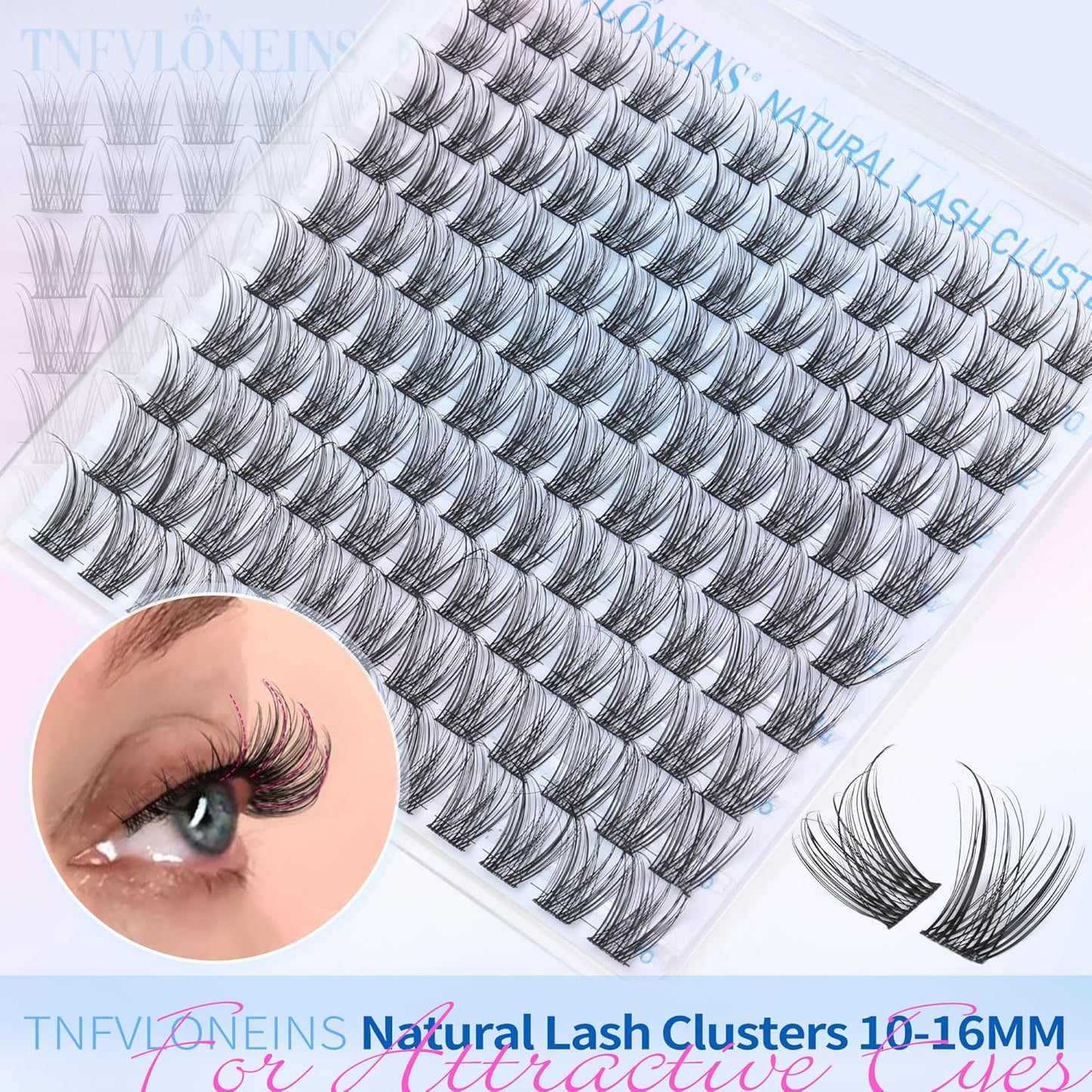 Wispy Lash Clusters Natural Eyelash Clusters 10-16MM Individual Lashes Clusters C Curl Cluster Eyelash Extensions DIY Lash Extension Soft False Eyelashes by TNFVLONEINS - Glowelle