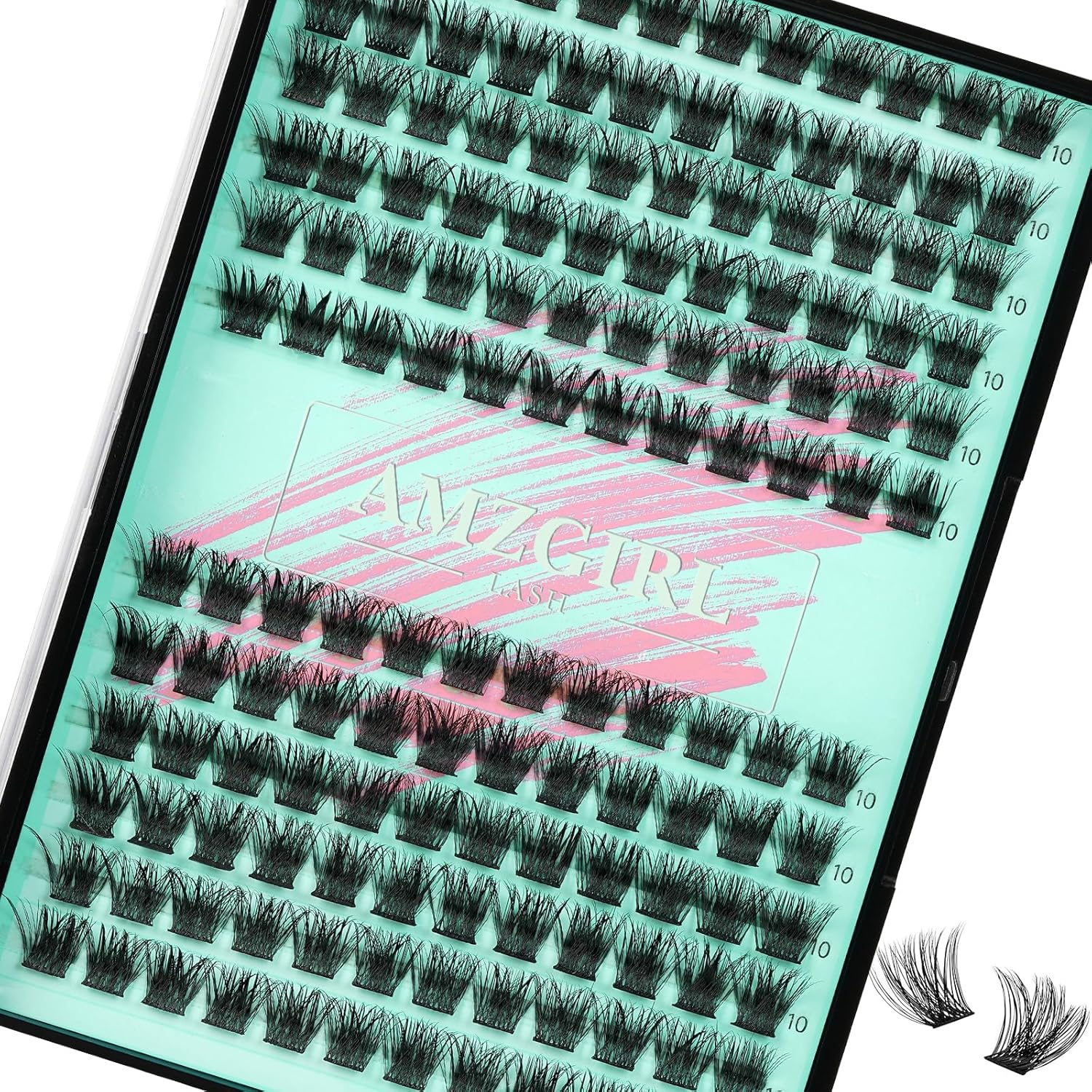 Wispy Lash Clusters Eyelash Extensions 144pcs Individual Lashes Cluster 10mm D Curl Fake Eyelash with Thin Band DIY Cluster Lashes At Home For Beginners (D-10mm) - Glowelle