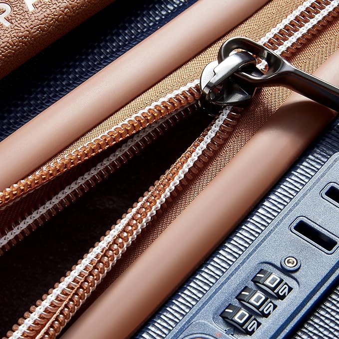 DELSEY PARIS Chatelet Air 2.0 Hardside Luggage with Spinner Wheels, Navy Blue, Checked-Large 28 Inch