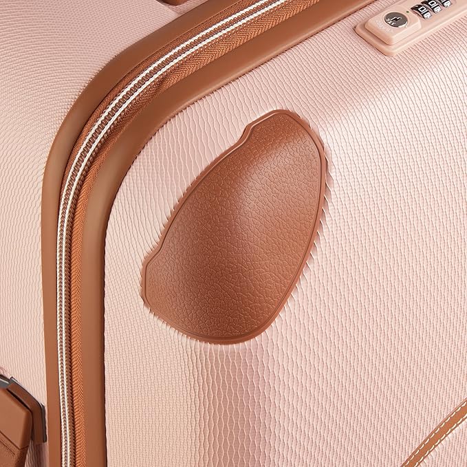 DELSEY PARIS Chatelet Air 2.0 Hardside Luggage Trunk with Spinner Wheels, Blush Pink, Checked-26 Inch Trunk