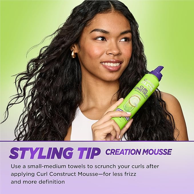 Garnier Fructis Style Curl Construct Creation Mousse, 6.8 Oz, 1 Count (Packaging May Vary)