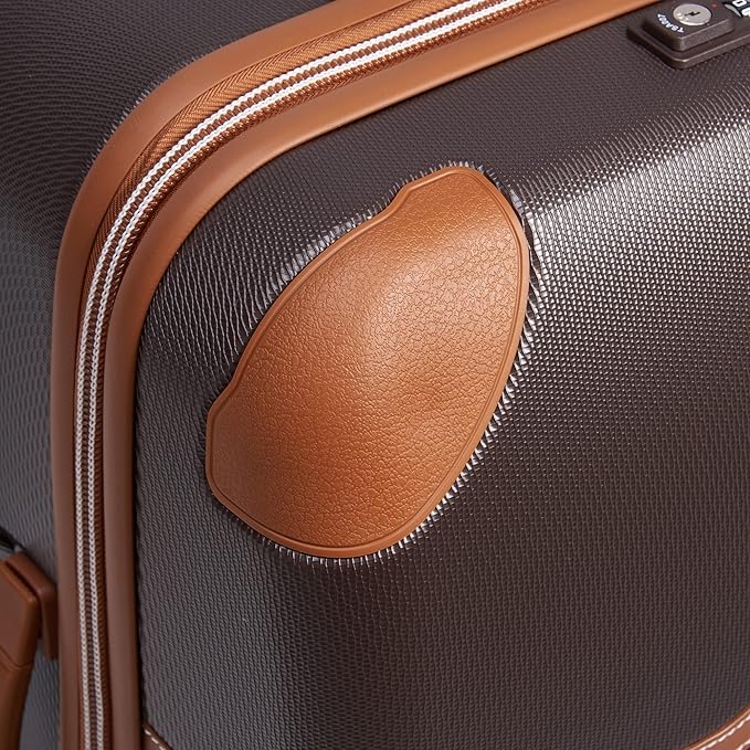 DELSEY PARIS Chatelet Air 2.0 Hardside Luggage with Spinner Wheels, Chocolate Brown, Checked-Large 28 Inch