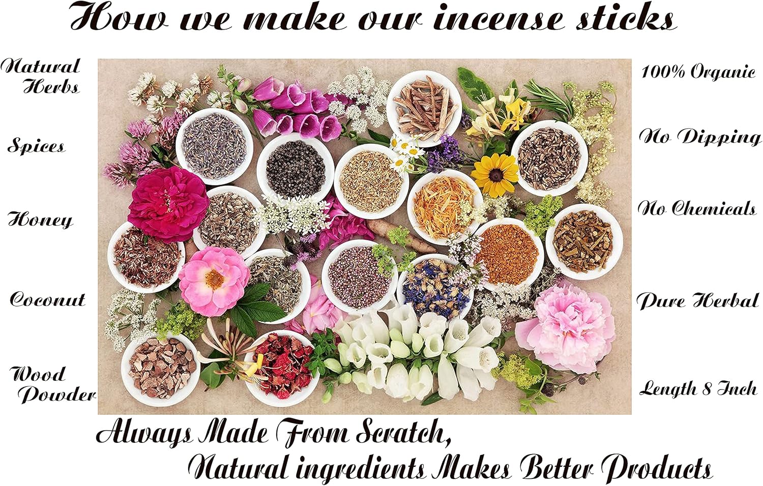 Raajsee Incense Sticks Natural Patchouli 15 Sticks x 5 Pack -100% Pure Organic Hand Rolled Free from Chemicals -Perfect for Church Aromatherapy, Stress Relief, Meditation - Glowelle