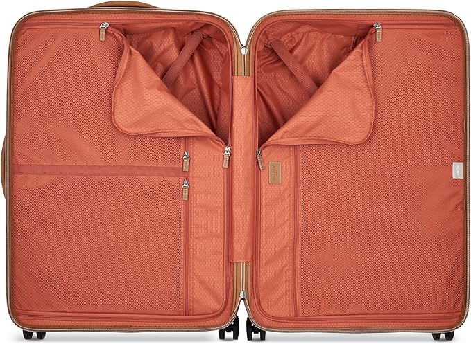 DELSEY PARIS Chatelet Air 2.0 Hardside Luggage with Spinner Wheels, Chocolate Brown, Checked-Large 28 Inch