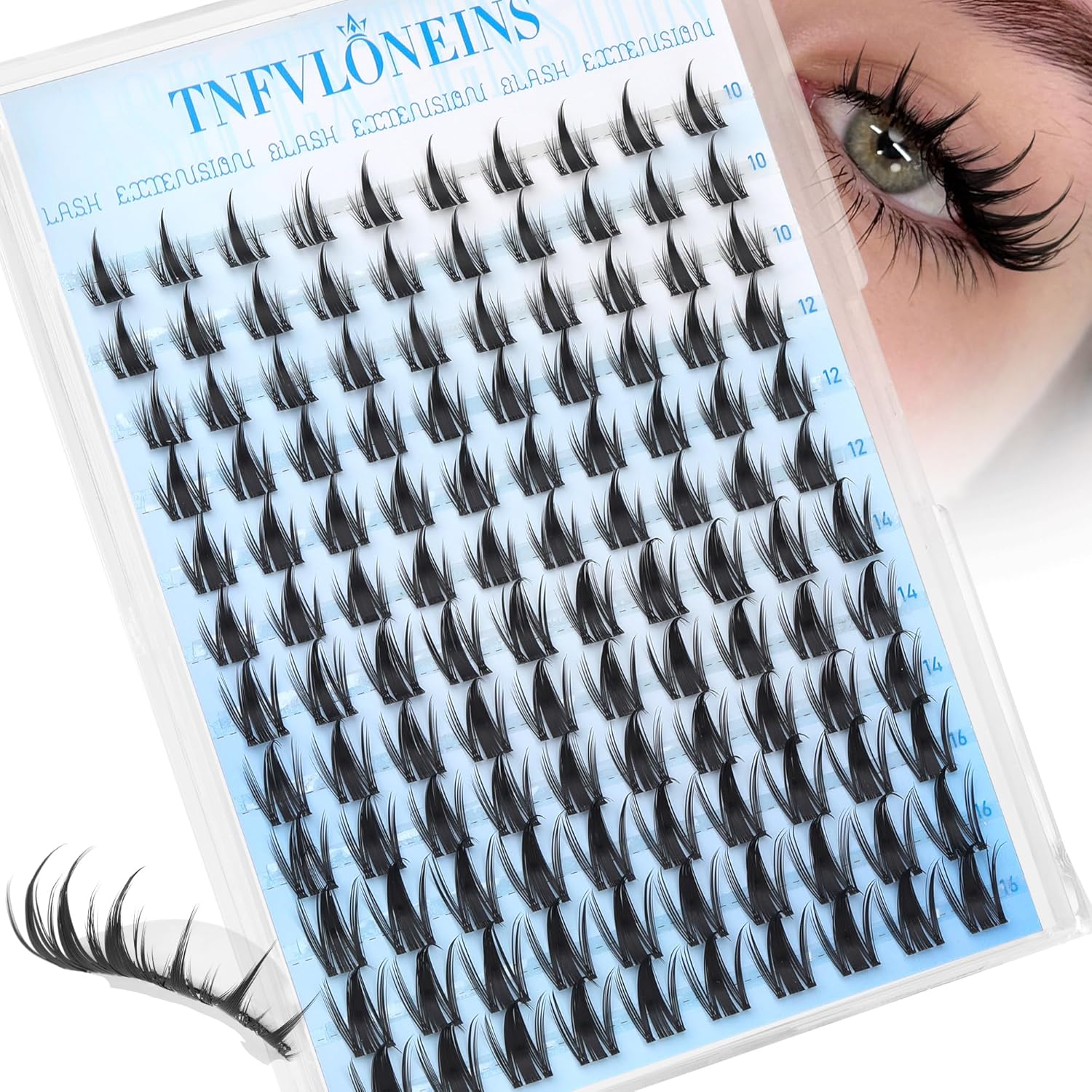 TNFVLONEINS Manga Lash Clusters with Spikes Fairy Eyelash Clusters Anime Cluster Eyelash Extensions Doll-like Individual Lashes Wide Band Eyelash Extension Natural Eye Lash Clusters - Glowelle