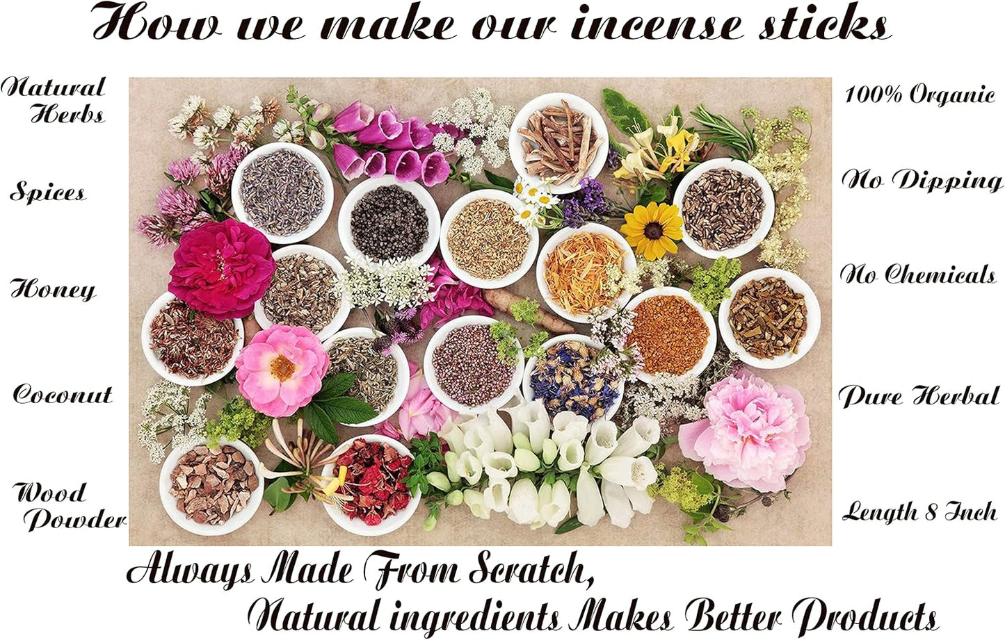 Raajsee Lavender Incense Sticks 15 Sticks x 5 Pack -100% Pure insense Organic Natural- Hand Rolled Free from Chemicals -incent Stick Perfect for Church Aromatherapy, Stress Relief, Meditation - Glowelle