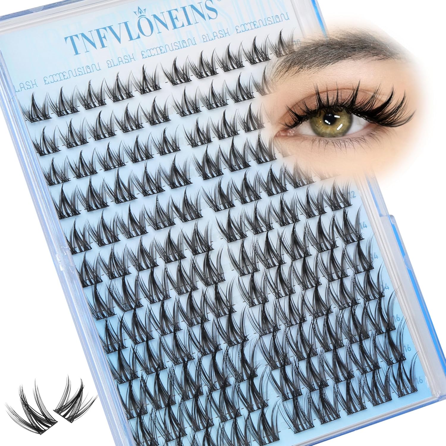 TNFVLONEINS Manga Lash Clusters Wispy Cluster Eyelash Extensions Natural Eyelash Clusters with Spikes Individual Lashes Clusters Fairy Lash Extension Anime Eye Lash Cluster Lashes - Glowelle