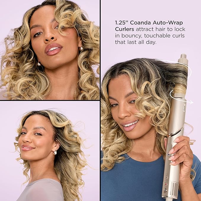 Shark FlexStyle Air Styling & Drying System, Powerful Hair Blow Dryer & Multi-Styler with Auto-Wrap Curlers, Curl-Defining Diffuser, Oval Brush, & Concentrator Attachment, Stone, HD435