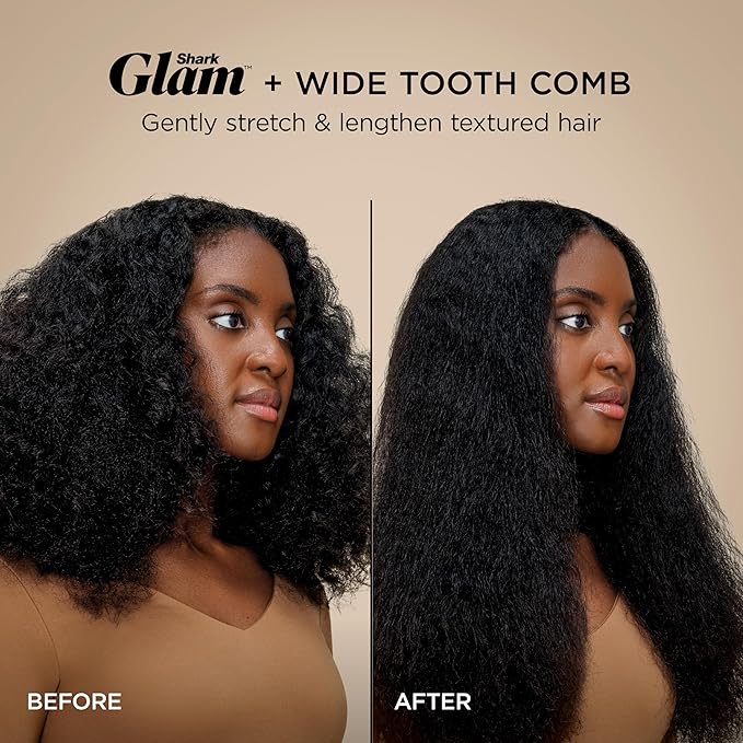 Shark Glam Ceramic & Powerful Air Styling & Drying System, with Silki Straightener & Shark Glossi Air Glosser, for Drying, Curling, Straightening & Glossing with Diffuser, HD6052S (Curly & Coily Hair)