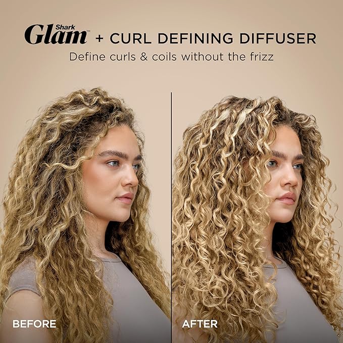 Shark Glam Ceramic & Powerful Air Styling & Drying System, with Silki Straightener & Shark Glossi Air Glosser, for Drying, Curling, Straightening & Glossing with Diffuser, HD6052S (Curly & Coily Hair)