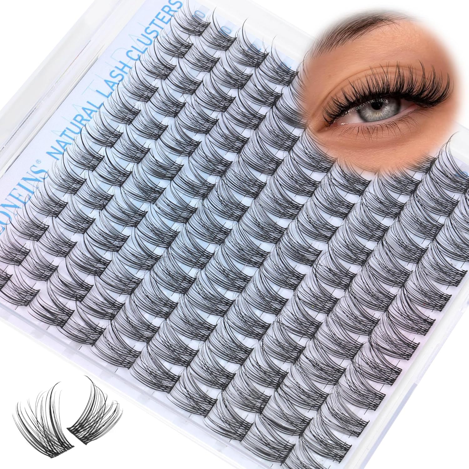 Wispy Lash Clusters Natural Eyelash Clusters 10-16MM Individual Lashes Clusters C Curl Cluster Eyelash Extensions DIY Lash Extension Soft False Eyelashes by TNFVLONEINS - Glowelle