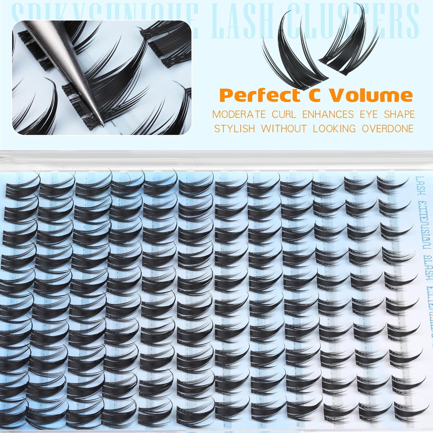 TNFVLONEINS Manga Lash Clusters with Spikes Fairy Eyelash Clusters Anime Cluster Eyelash Extensions Doll-like Individual Lashes Wide Band Eyelash Extension Natural Eye Lash Clusters - Glowelle