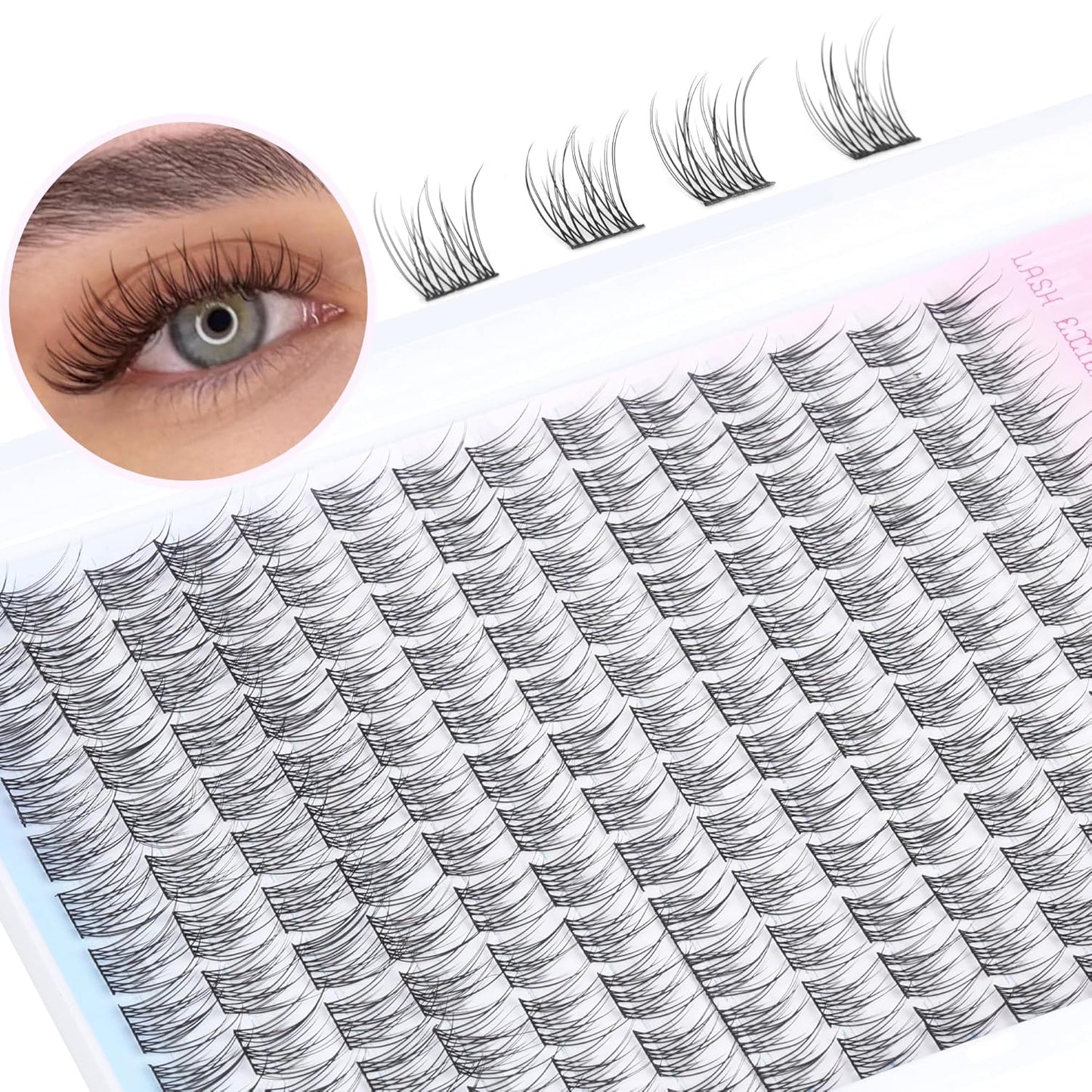 Natural Lash Clusters Wispy Eyelash Extension 168Pcs Cluster Lashes Extensions Natural Individual Lashes 9-12mm Eyelash Clusters DIY Korean False Eyelashes by TNFVLONEINS - Glowelle