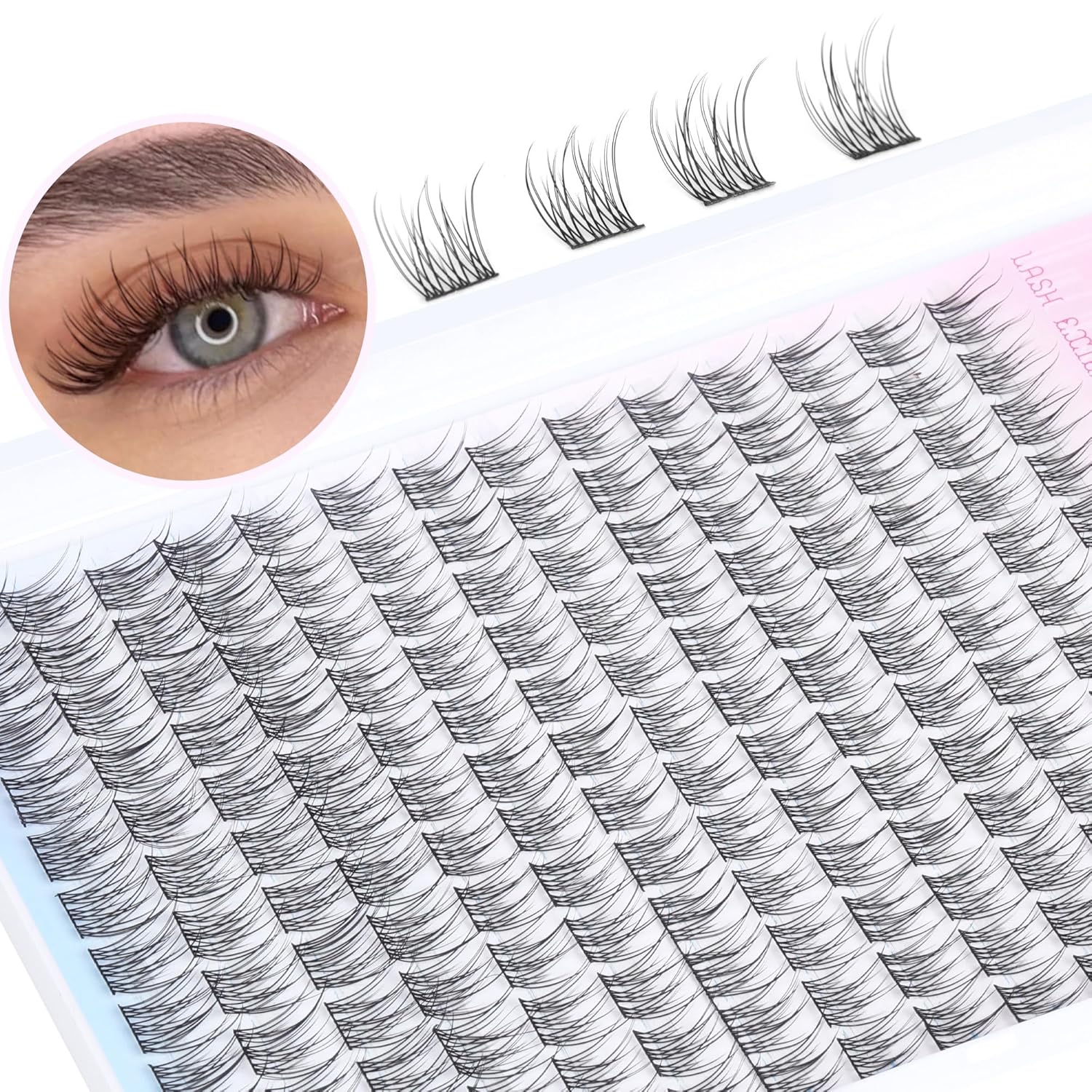 Natural Lash Clusters Wispy Eyelash Extension 168Pcs Cluster Lashes Extensions Natural Individual Lashes 9-12mm Eyelash Clusters DIY Korean False Eyelashes by TNFVLONEINS - Glowelle