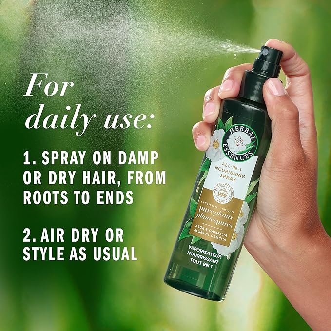 Herbal Essences All-in-1 Nourishing Spray, Certified Pure Plants, with Aloe and Camellia Flower Oil, 6 fl oz