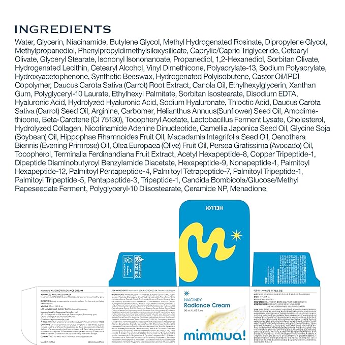 NIACINDY Radiance Capsule Cream | Liposomal NAD + 10% Niacinamide +Thioctic Acid + 9 Peptides | Dark Spot Remover & Anti-Aging Moisturizer | Korean Clinical Formula for Radiant Skin | 50ml