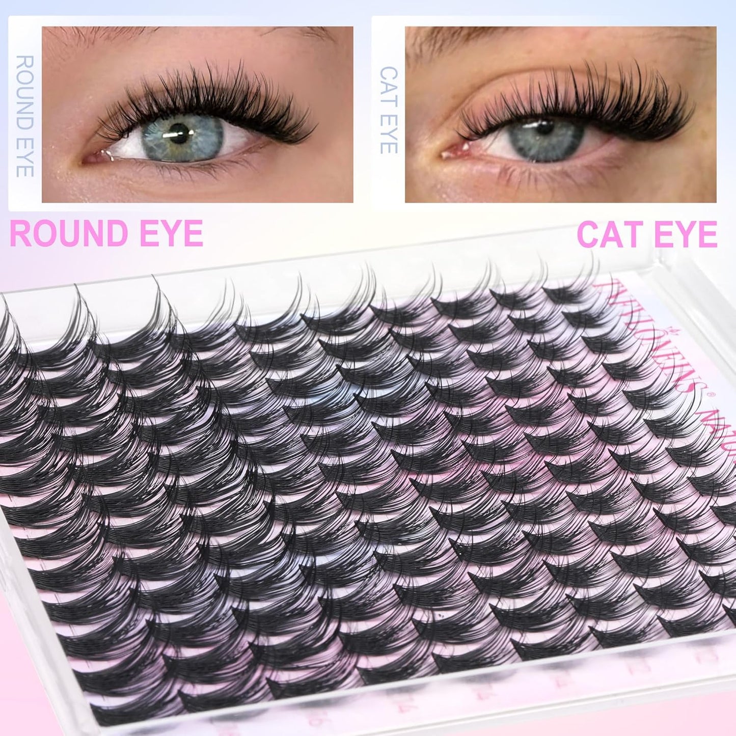 TNFVLONEINS Eyelash Clusters Wispy Cluster Eyelash Extensions Natural Lash Clusters C Curl Individual Lashes Fluffy Eye Lash Clusters Soft Lash Extension Fake Eyelashes - Glowelle