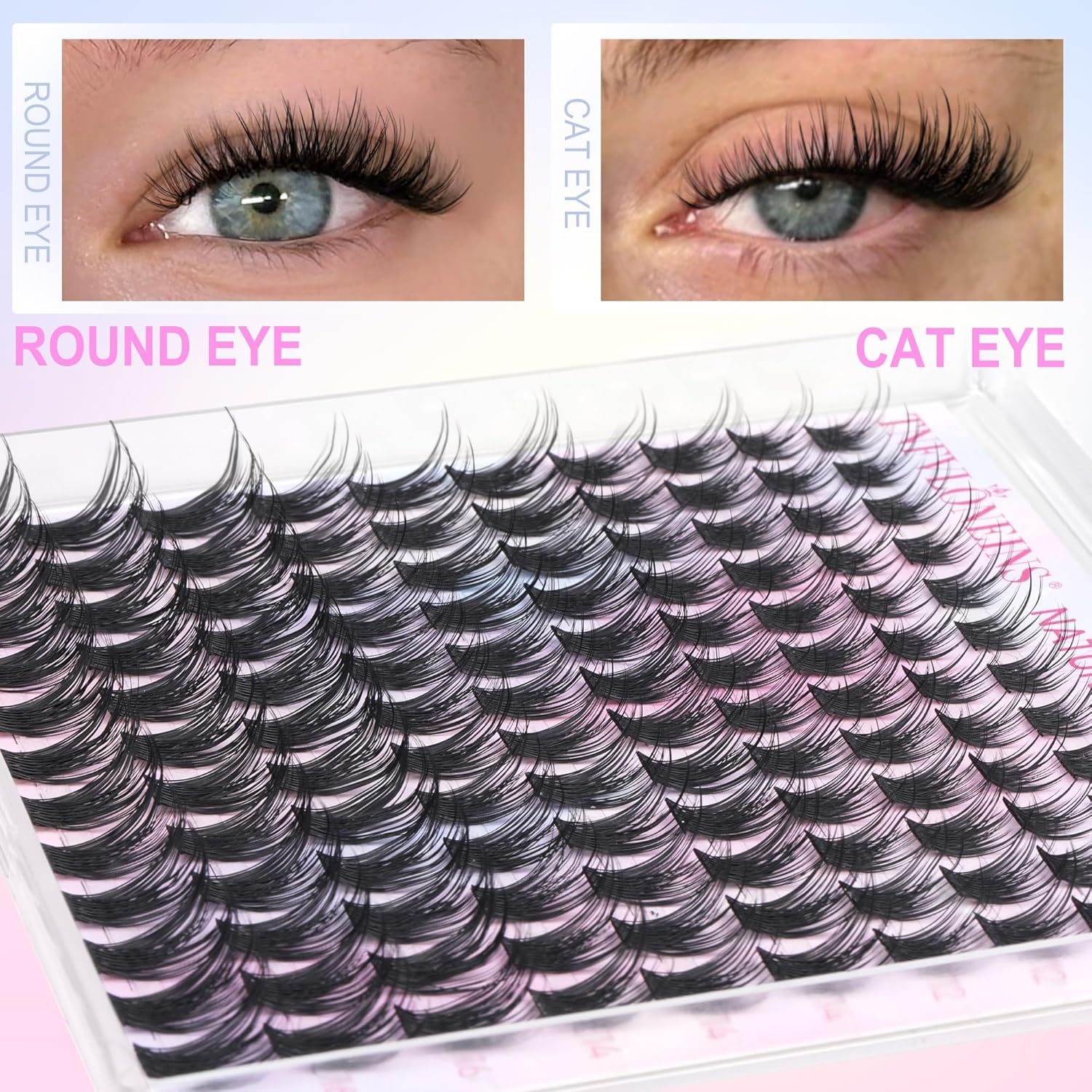 TNFVLONEINS Eyelash Clusters Wispy Cluster Eyelash Extensions Natural Lash Clusters C Curl Individual Lashes Fluffy Eye Lash Clusters Soft Lash Extension Fake Eyelashes - Glowelle