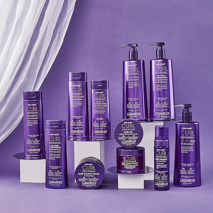 GIOVANNI Curl Habit Curl Shaping Hair Gel - Medium Hold, Light Weight, Curly Hair Gel, Moisturizes Curls, Tames Frizz & Flyaways, Controls Static, Curl Gel for Curly Hair, Silicone Free - 10.5 oz